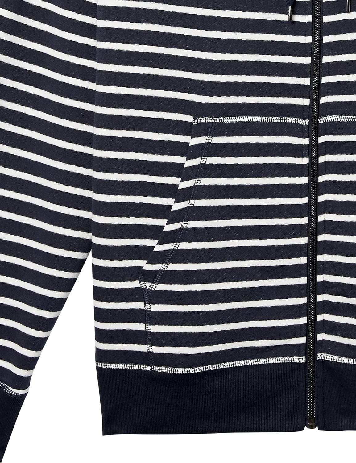 image:imageAmazon Essentials Mens FullZip Fleece Hoodie Sweatshirt Available in Big amp TallNavy Stripe