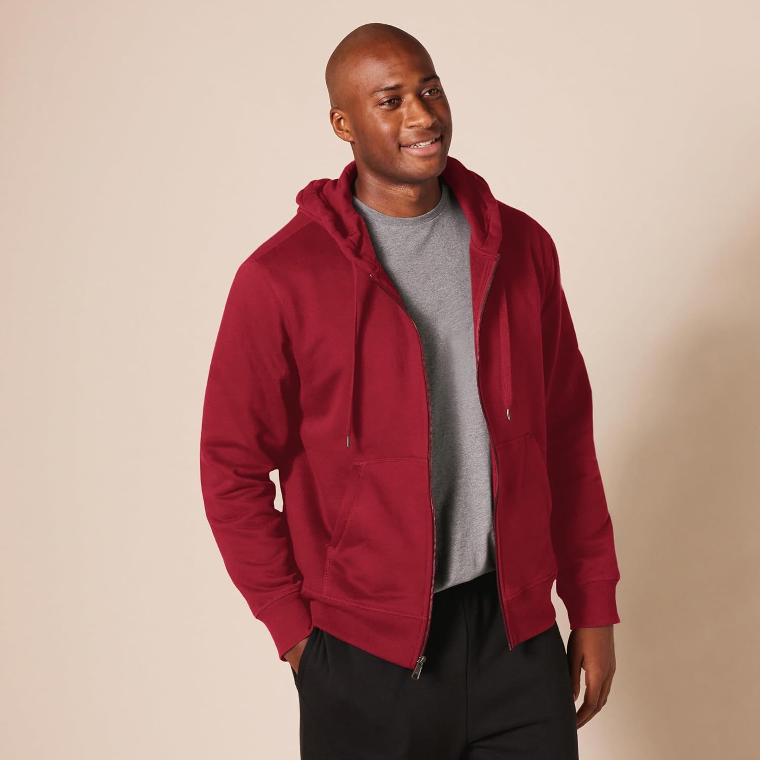 image:imageAmazon Essentials Mens FullZip Fleece Hoodie Sweatshirt Available in Big amp TallRed