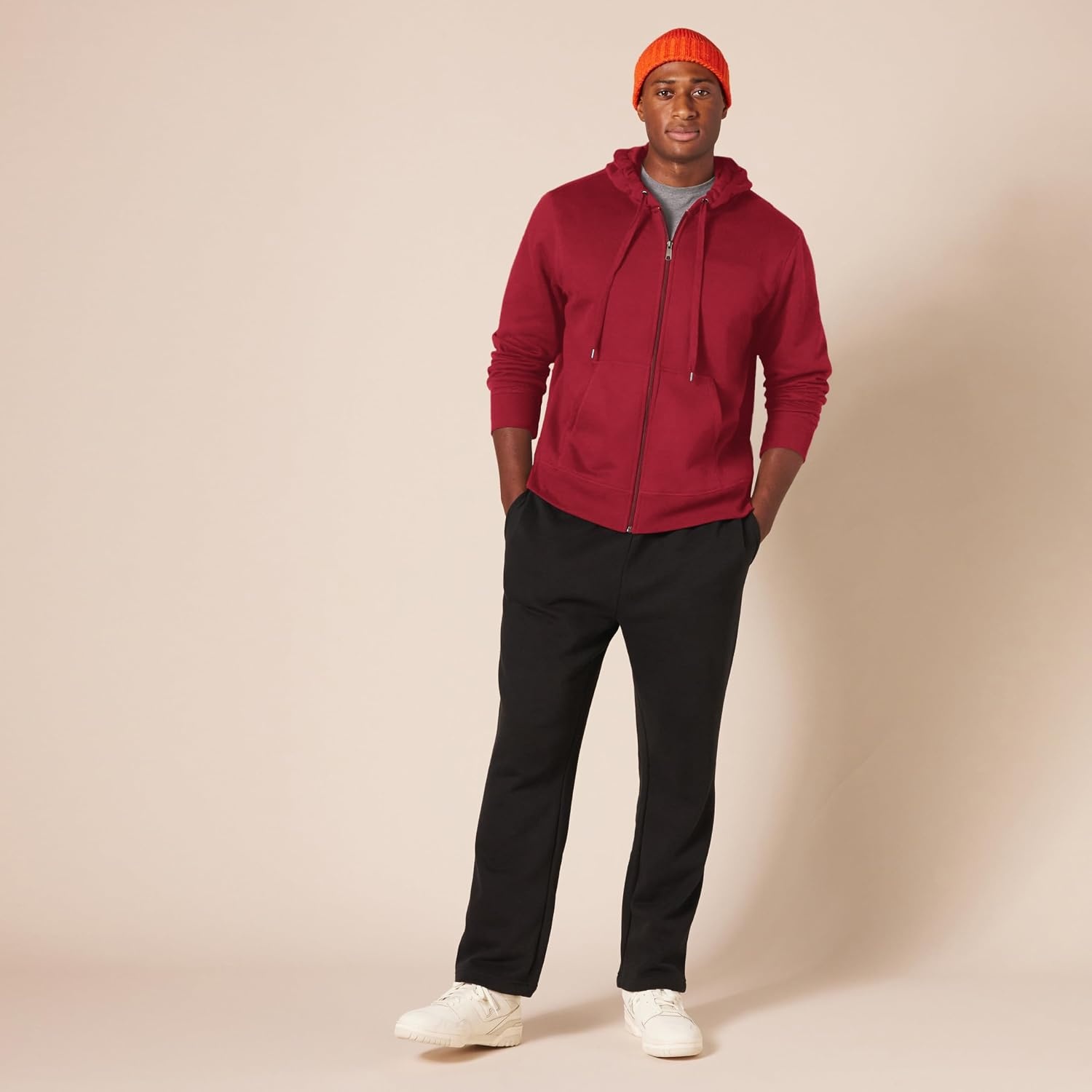 image:imageAmazon Essentials Mens FullZip Fleece Hoodie Sweatshirt Available in Big amp TallRed