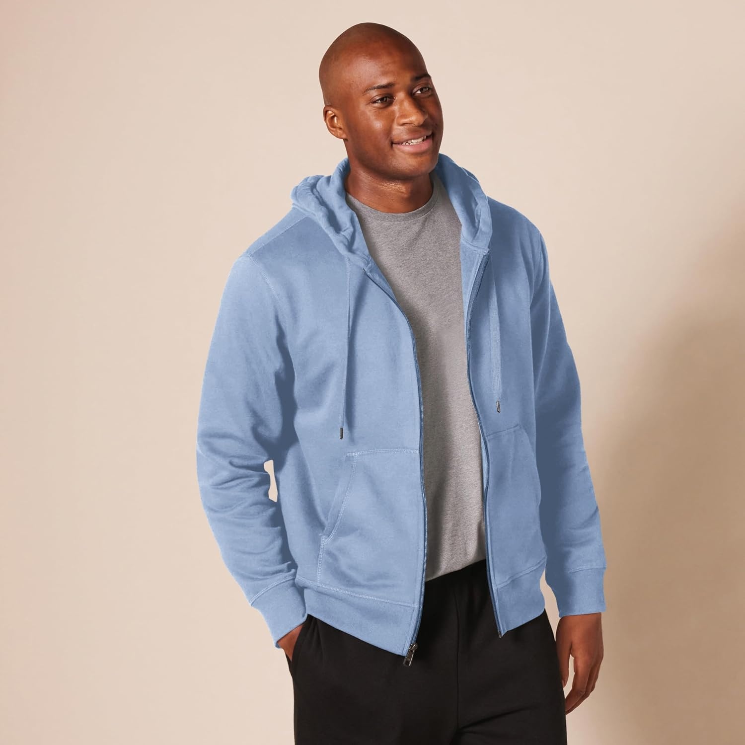 image:imageAmazon Essentials Mens FullZip Fleece Hoodie Sweatshirt Available in Big amp TallSlate Blue