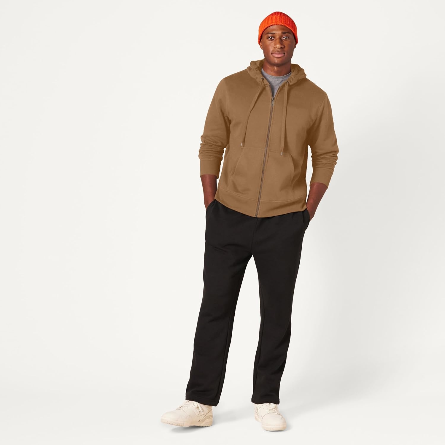 image:imageAmazon Essentials Mens FullZip Fleece Hoodie Sweatshirt Available in Big amp TallToffee Brown