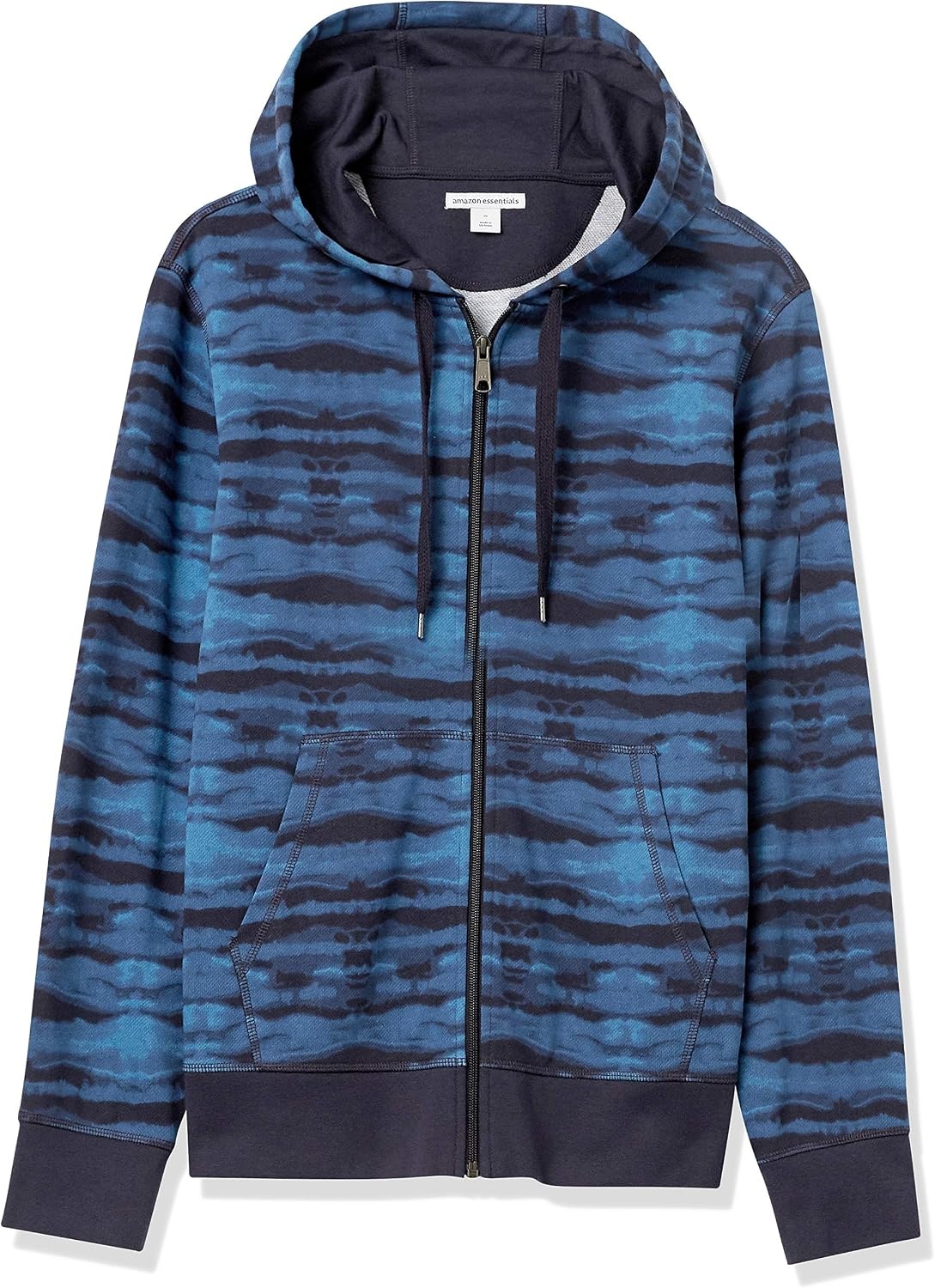 image:imageAmazon Essentials Mens Lightweight French Terry FullZip HoodieBlue Wave Print