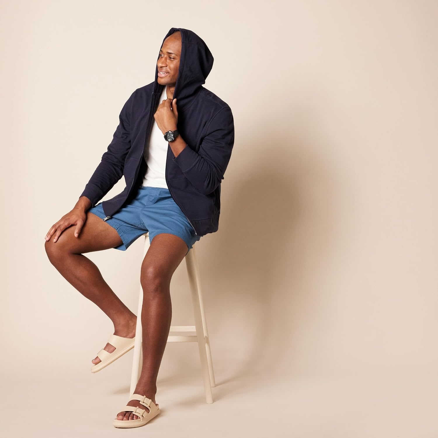 image:imageAmazon Essentials Mens Lightweight French Terry FullZip HoodieDark Navy