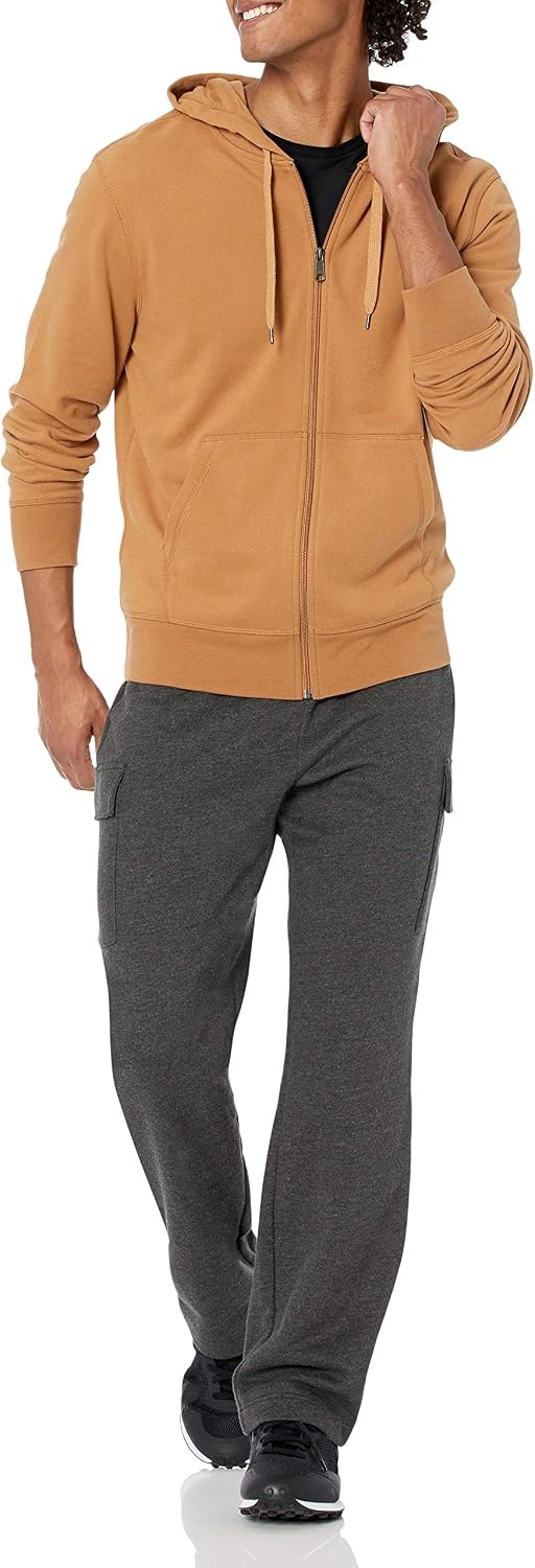 image:imageAmazon Essentials Mens Lightweight French Terry FullZip HoodieTan