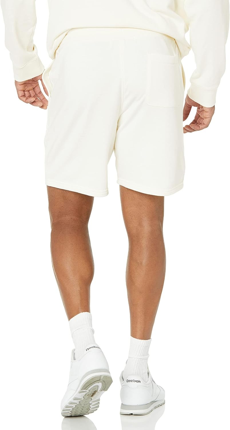 image:imageAmazon Essentials Mens Lightweight French Terry Relaxed Fit Sweat Shorts with Drawstring Available in Big amp TallEggshell White