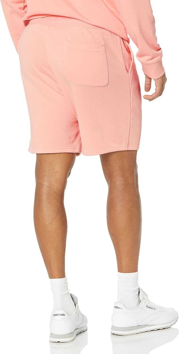 image:imageAmazon Essentials Mens Lightweight French Terry Relaxed Fit Sweat Shorts with Drawstring Available in Big amp TallPeach