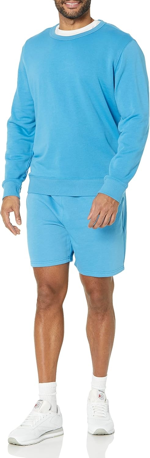 image:imageAmazon Essentials Mens Lightweight French Terry Relaxed Fit Sweat Shorts with Drawstring Available in Big amp TallTurquoise Blue