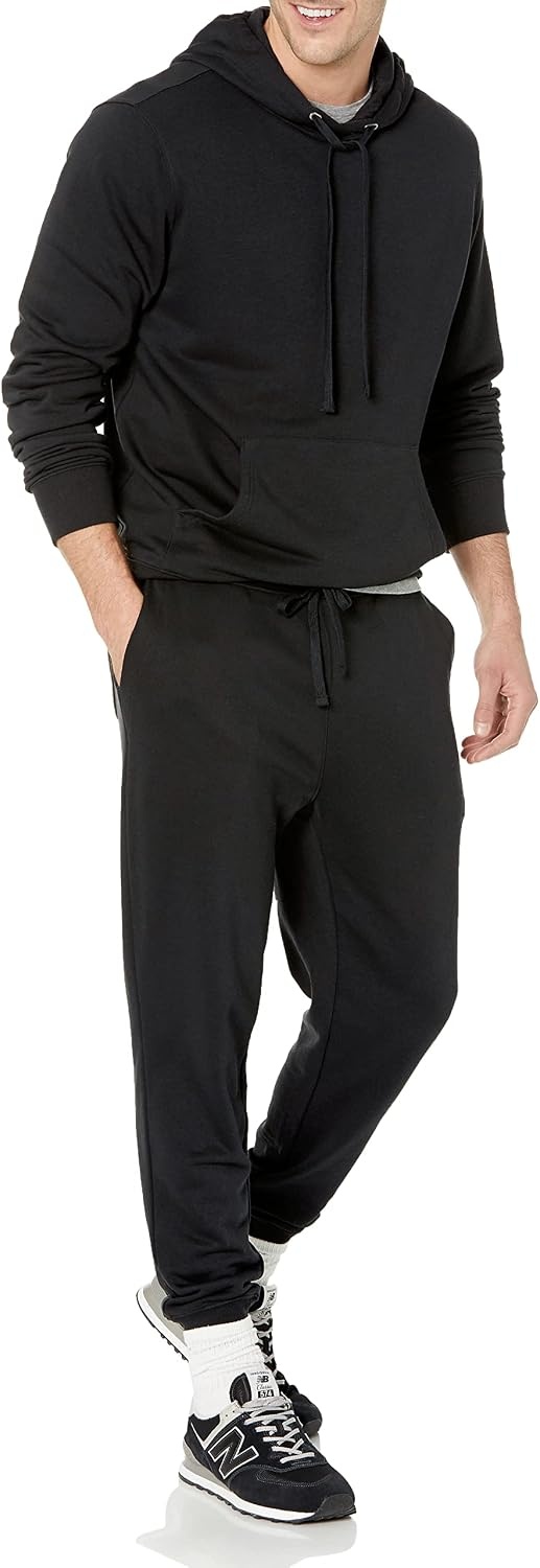 image:imageAmazon Essentials Mens Lightweight LongSleeve French Terry HoodieBlack