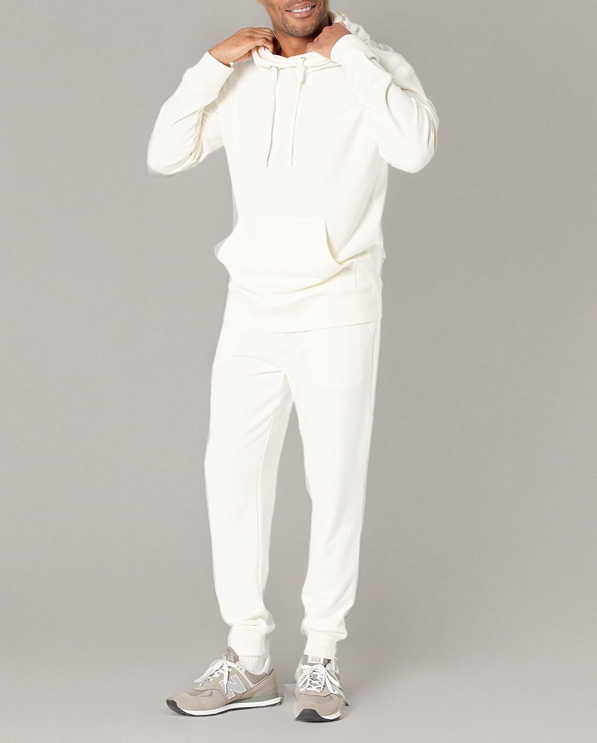 image:imageAmazon Essentials Mens Lightweight LongSleeve French Terry HoodieEggshell White