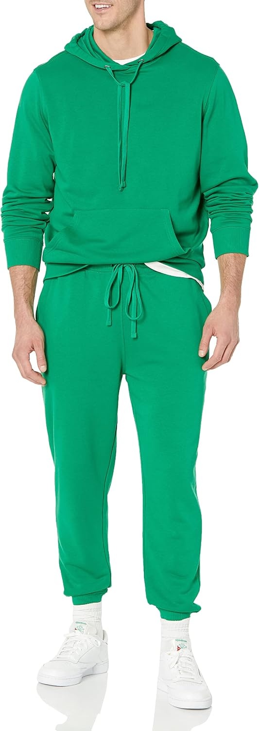 image:imageAmazon Essentials Mens Lightweight LongSleeve French Terry HoodieGreen
