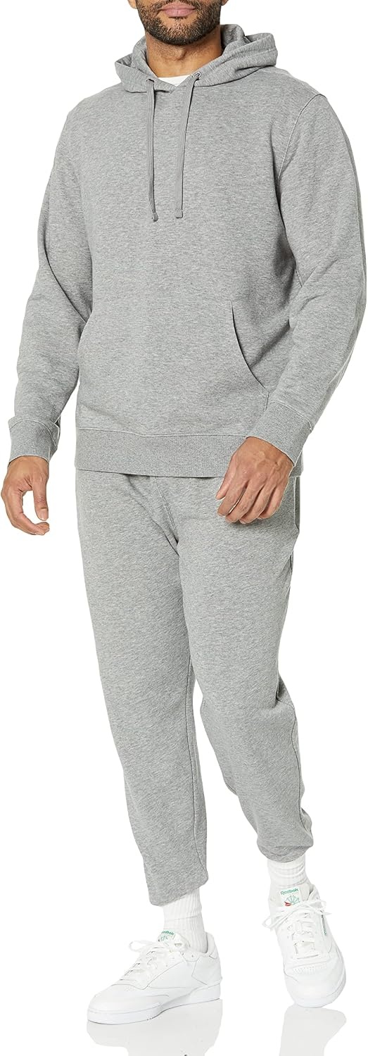 image:imageAmazon Essentials Mens Lightweight LongSleeve French Terry HoodieGrey Heather