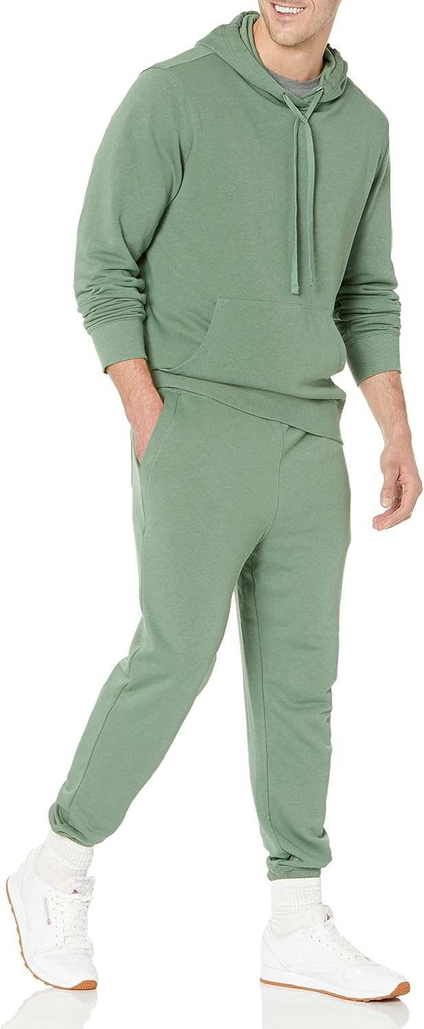 image:imageAmazon Essentials Mens Lightweight LongSleeve French Terry HoodieSage Green