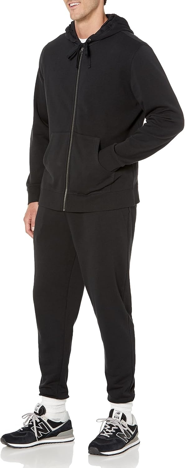 image:imageAmazon Essentials Mens LongSleeve French Terry FullZip Hoodie Available in Big amp TallBlack