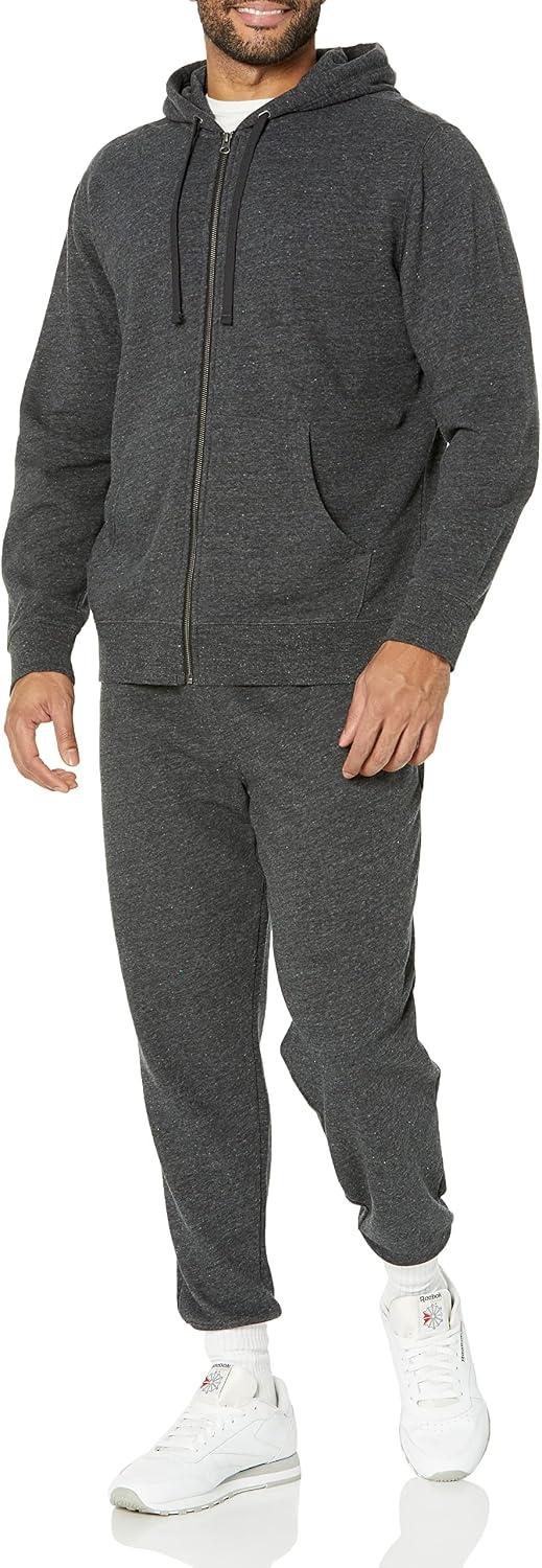 image:imageAmazon Essentials Mens LongSleeve French Terry FullZip Hoodie Available in Big amp TallCharcoal Heather