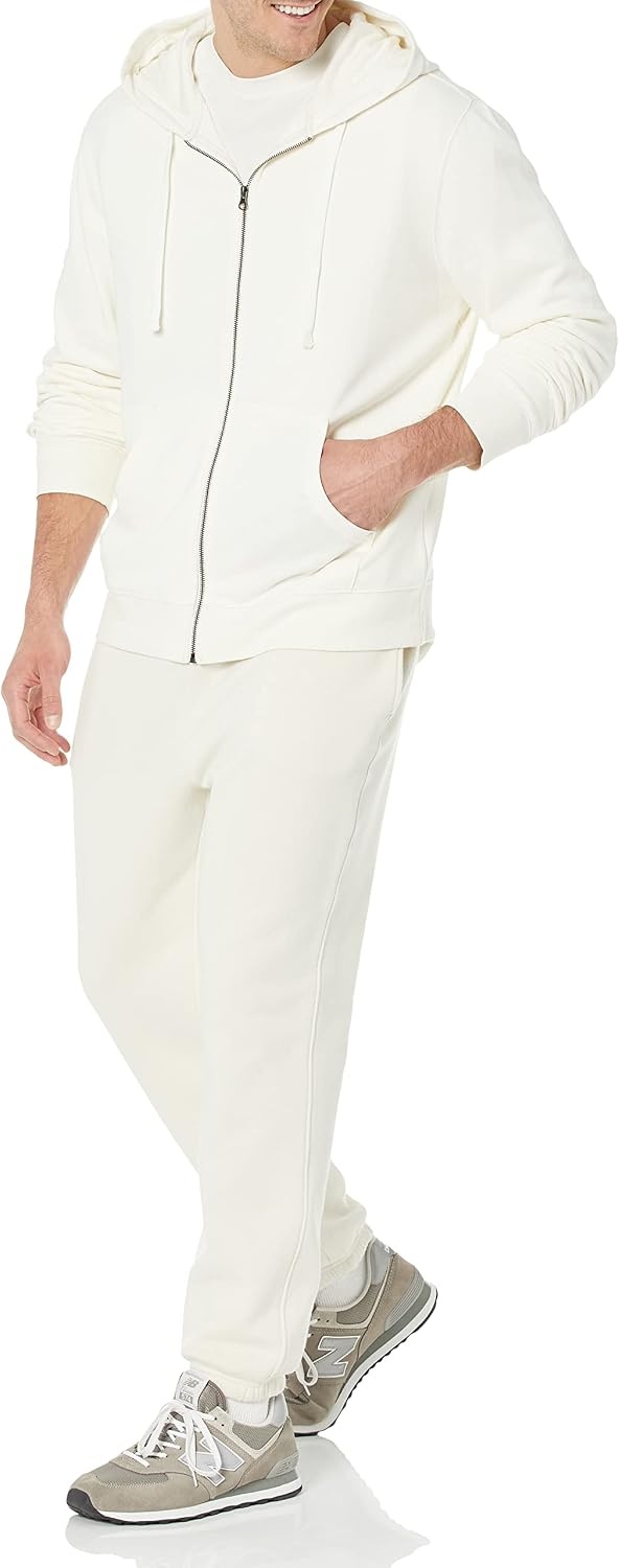 image:imageAmazon Essentials Mens LongSleeve French Terry FullZip Hoodie Available in Big amp TallEggshell White