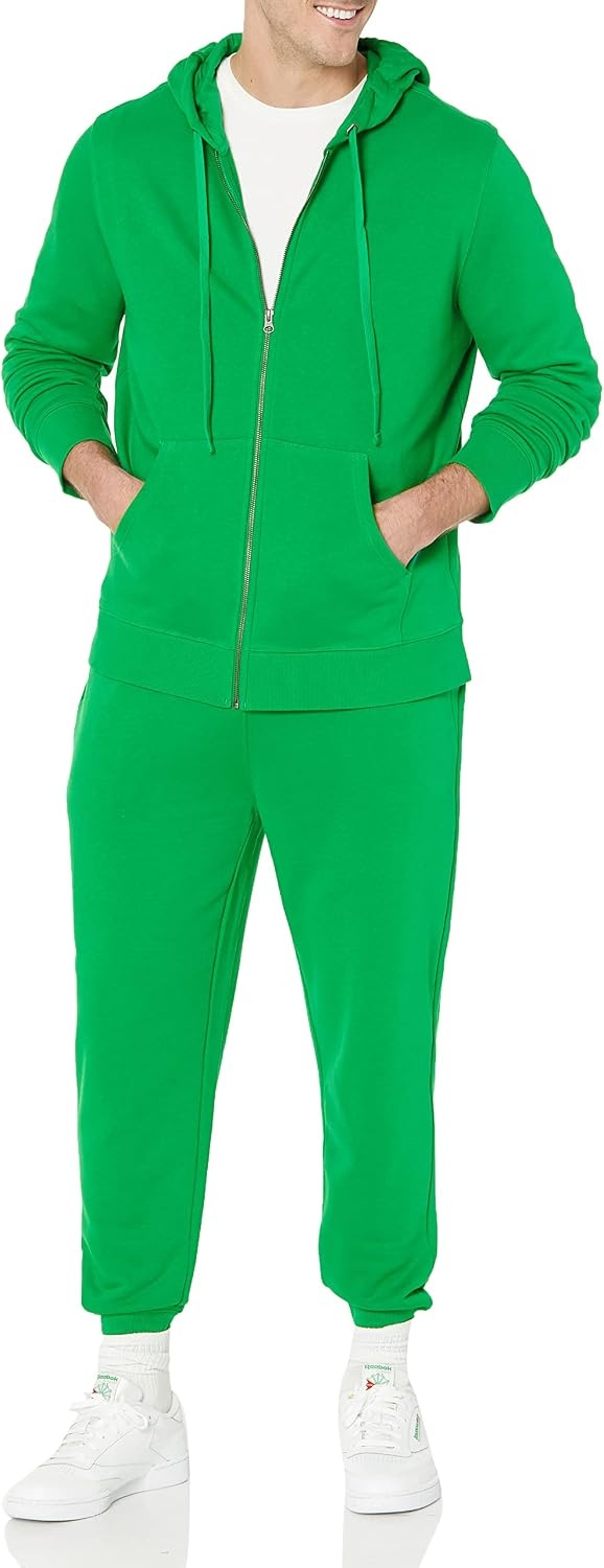 image:imageAmazon Essentials Mens LongSleeve French Terry FullZip Hoodie Available in Big amp TallGreen