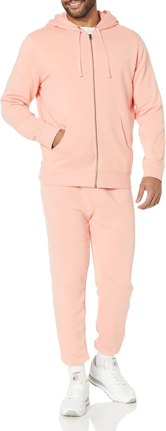 image:imageAmazon Essentials Mens LongSleeve French Terry FullZip Hoodie Available in Big amp TallPeach