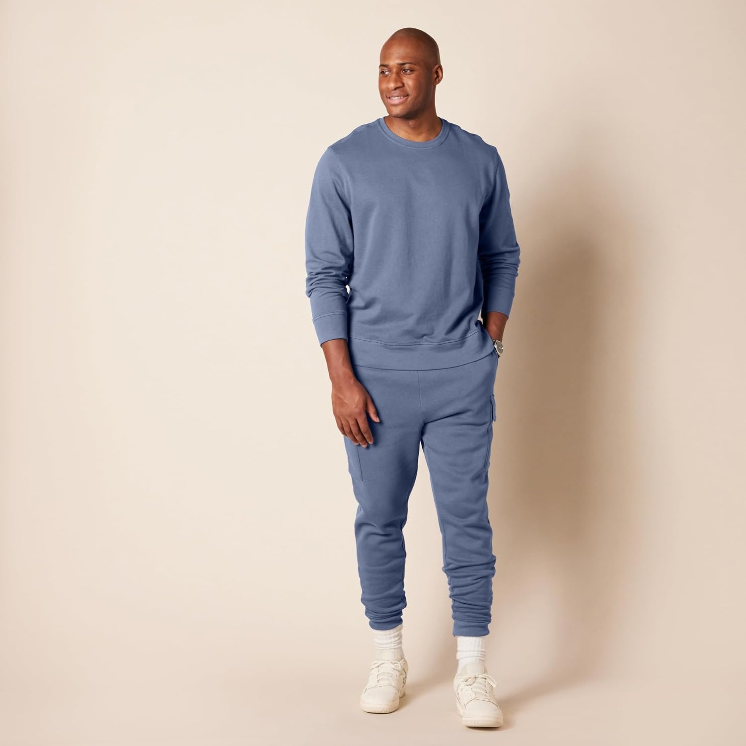 image:imageAmazon Essentials Mens LongSleeve Lightweight French Terry Crewneck SweatshirtIndigo Blue