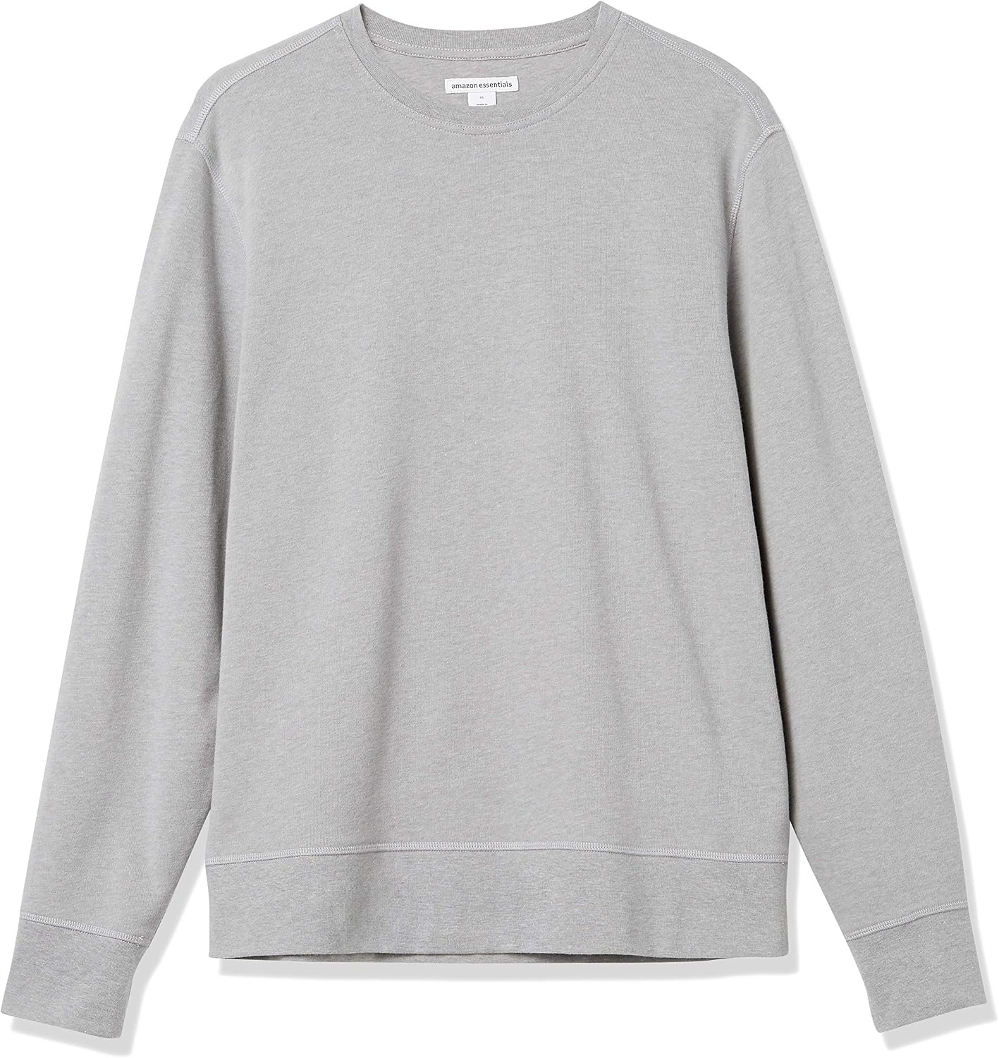image:imageAmazon Essentials Mens LongSleeve Lightweight French Terry Crewneck SweatshirtLight Grey Heather