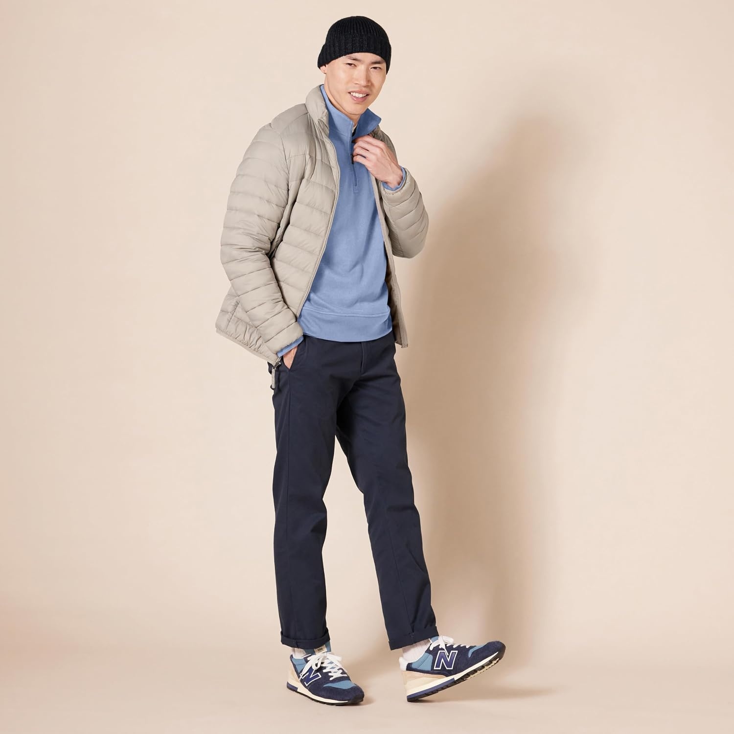 image:imageAmazon Essentials Mens LongSleeve QuarterZip Pullover Fleece SweatshirtBlue