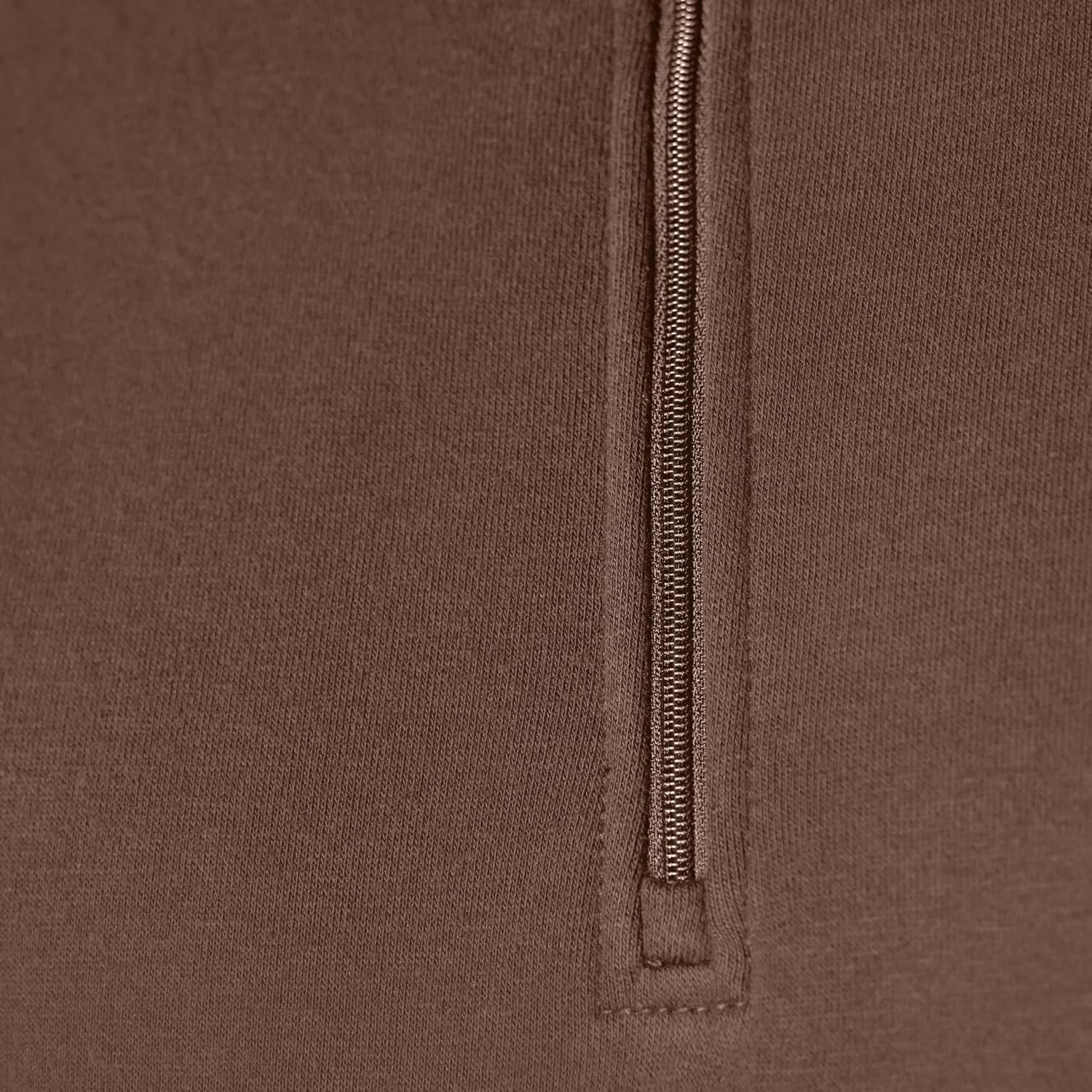 image:imageAmazon Essentials Mens LongSleeve QuarterZip Pullover Fleece SweatshirtMedium Brown