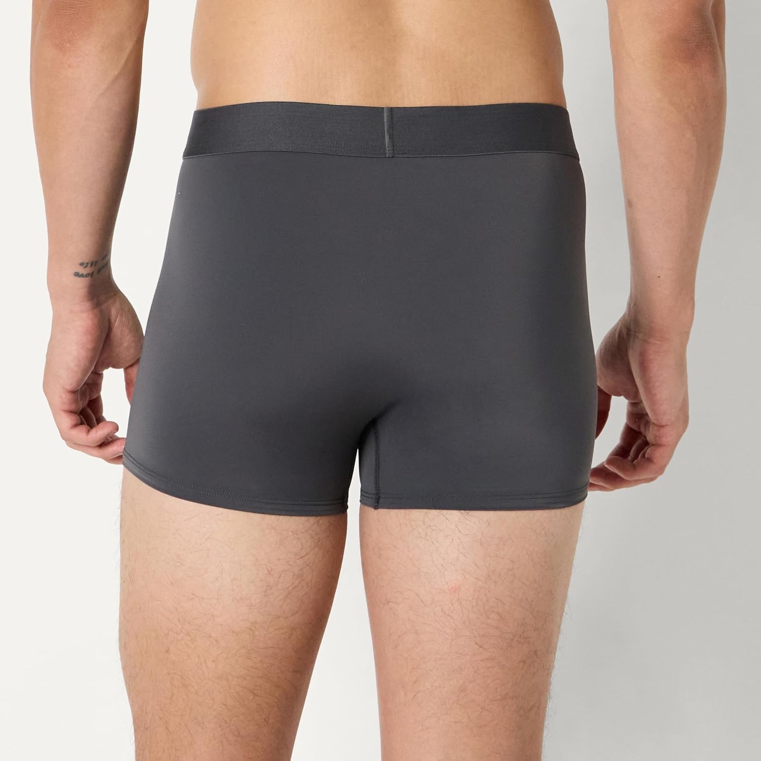 image:imageAmazon Essentials Mens Microfiber Boxer Shorts Underwear Pack of 3Black Charcoal Gray Light Gray