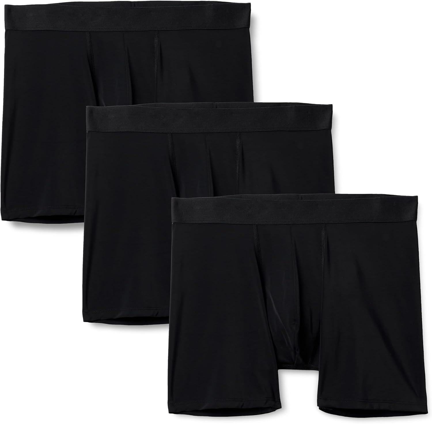 image:imageAmazon Essentials Mens Microfiber Boxer Shorts Underwear Pack of 3Black