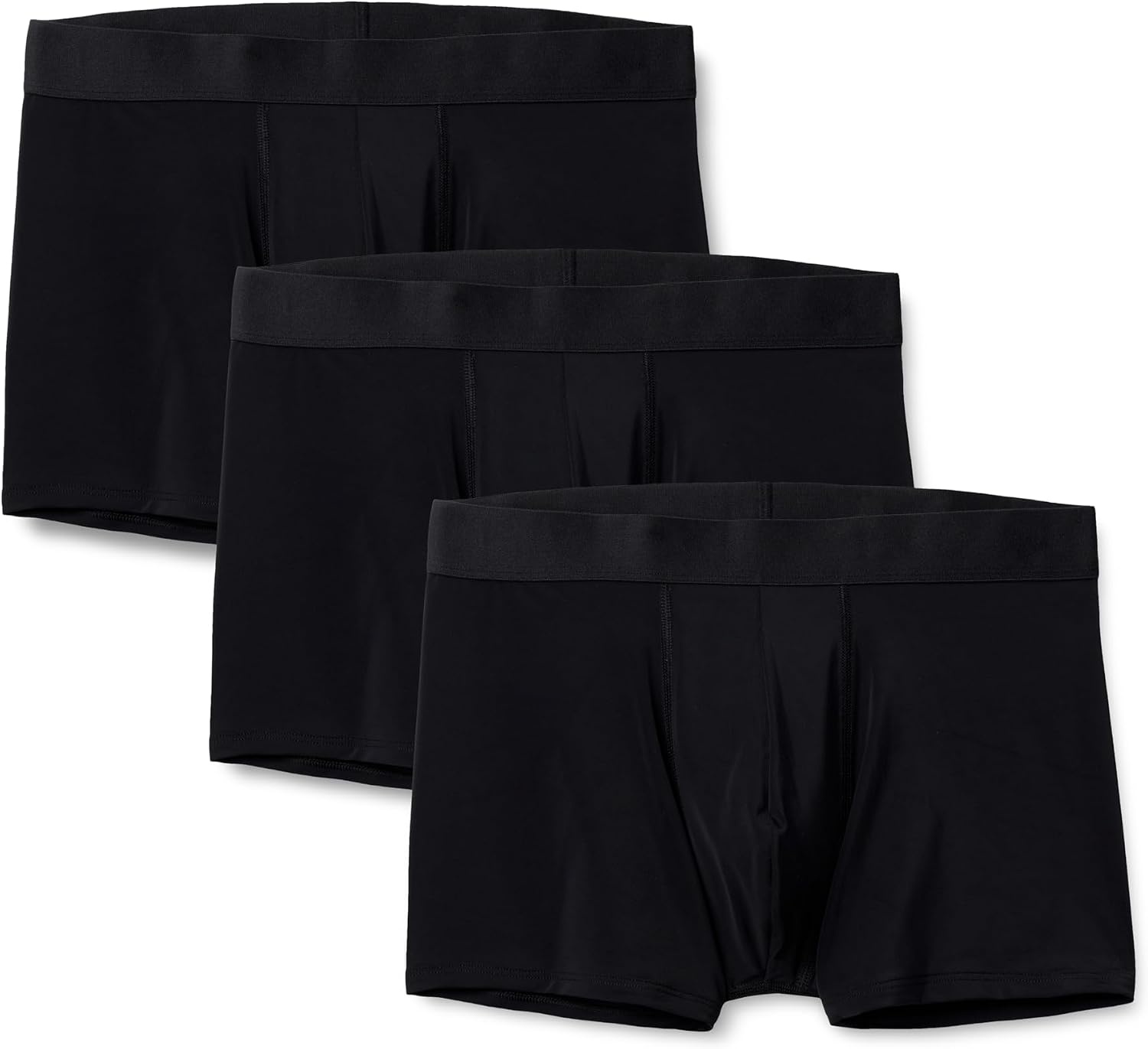 image:imageAmazon Essentials Mens Microfiber Boxer Shorts Underwear Pack of 3Black