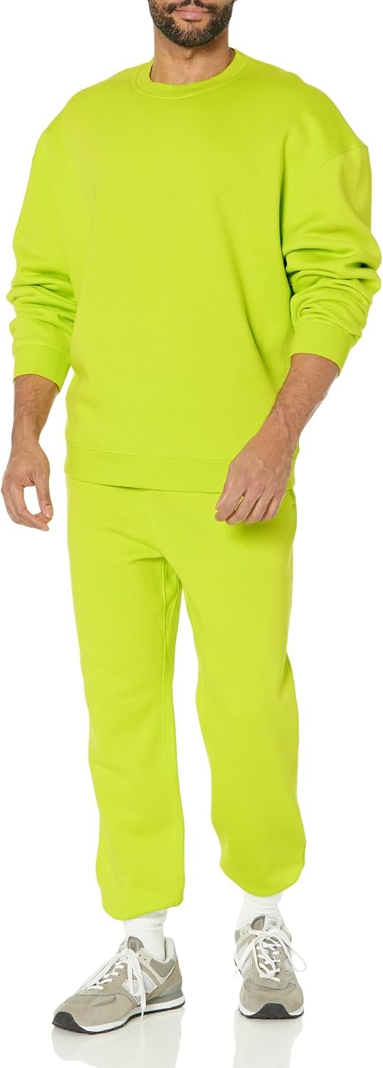 image:imageAmazon Essentials Mens OversizedFit Crewneck Sweatshirt Available in Big amp TallLime Green