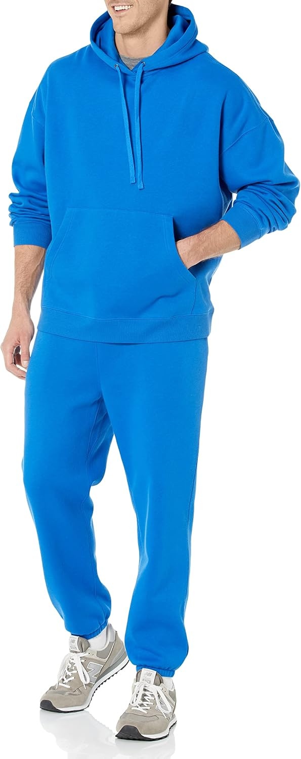 image:imageAmazon Essentials Mens OversizedFit Heavyweight Hooded Sweatshirt Available in Big amp TallBright Blue