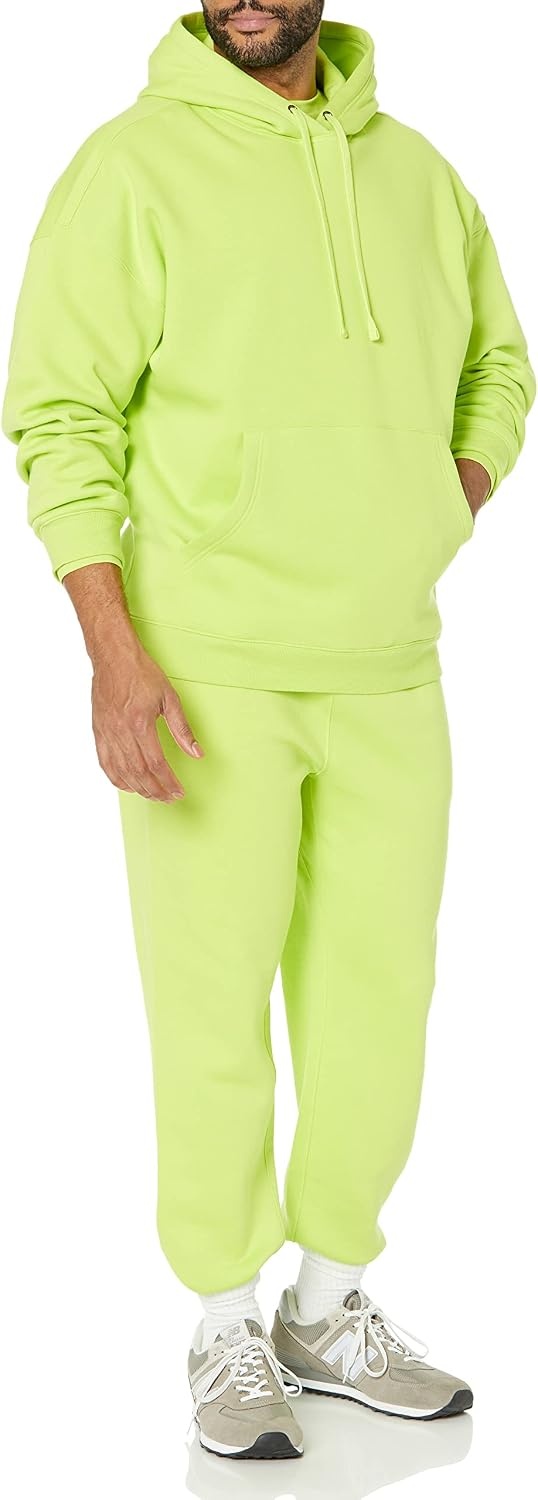 image:imageAmazon Essentials Mens OversizedFit Heavyweight Hooded Sweatshirt Available in Big amp TallLime Green