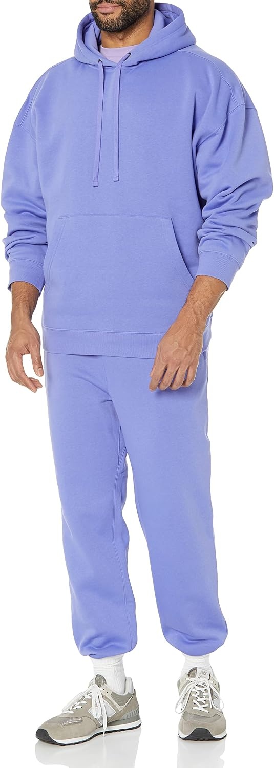image:imageAmazon Essentials Mens OversizedFit Heavyweight Hooded Sweatshirt Available in Big amp TallPurple Blue