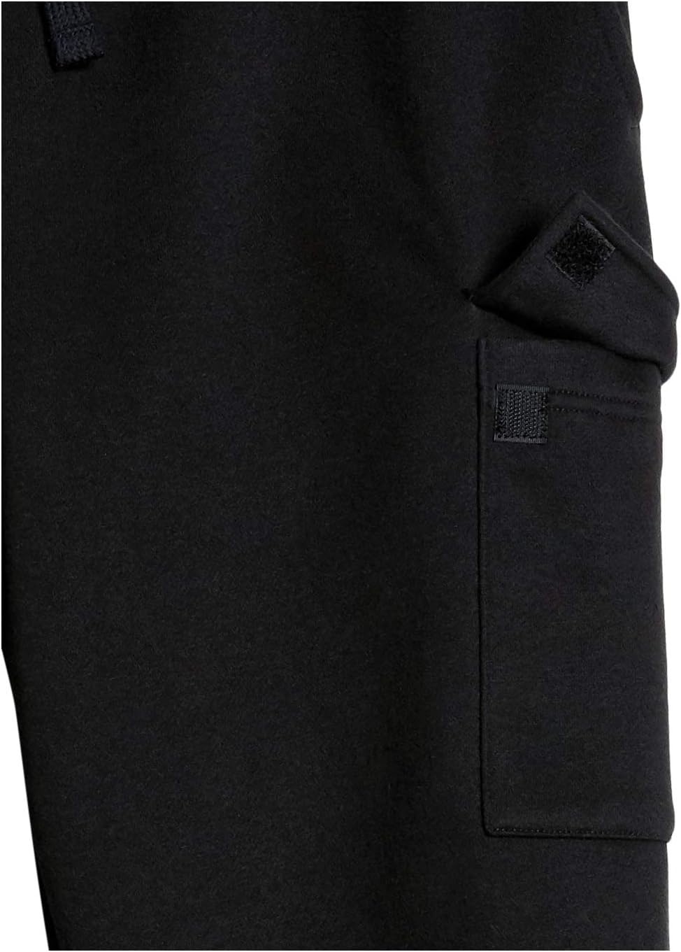 image:imageAmazon Essentials Mens Relaxed Fit Cargo Fleece Jogger Sweatpants with DrawstringBlack