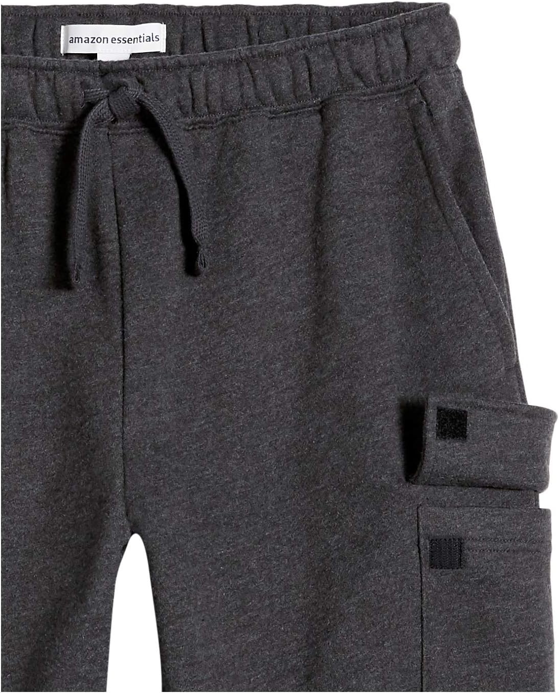 image:imageAmazon Essentials Mens Relaxed Fit Cargo Fleece Jogger Sweatpants with DrawstringCharcoal Heather