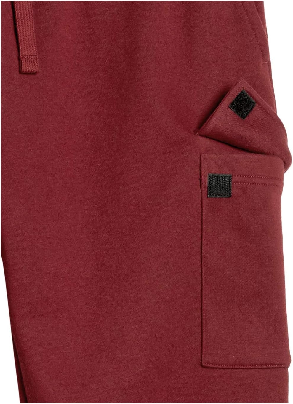 image:imageAmazon Essentials Mens Relaxed Fit Cargo Fleece Jogger Sweatpants with DrawstringDeep Red