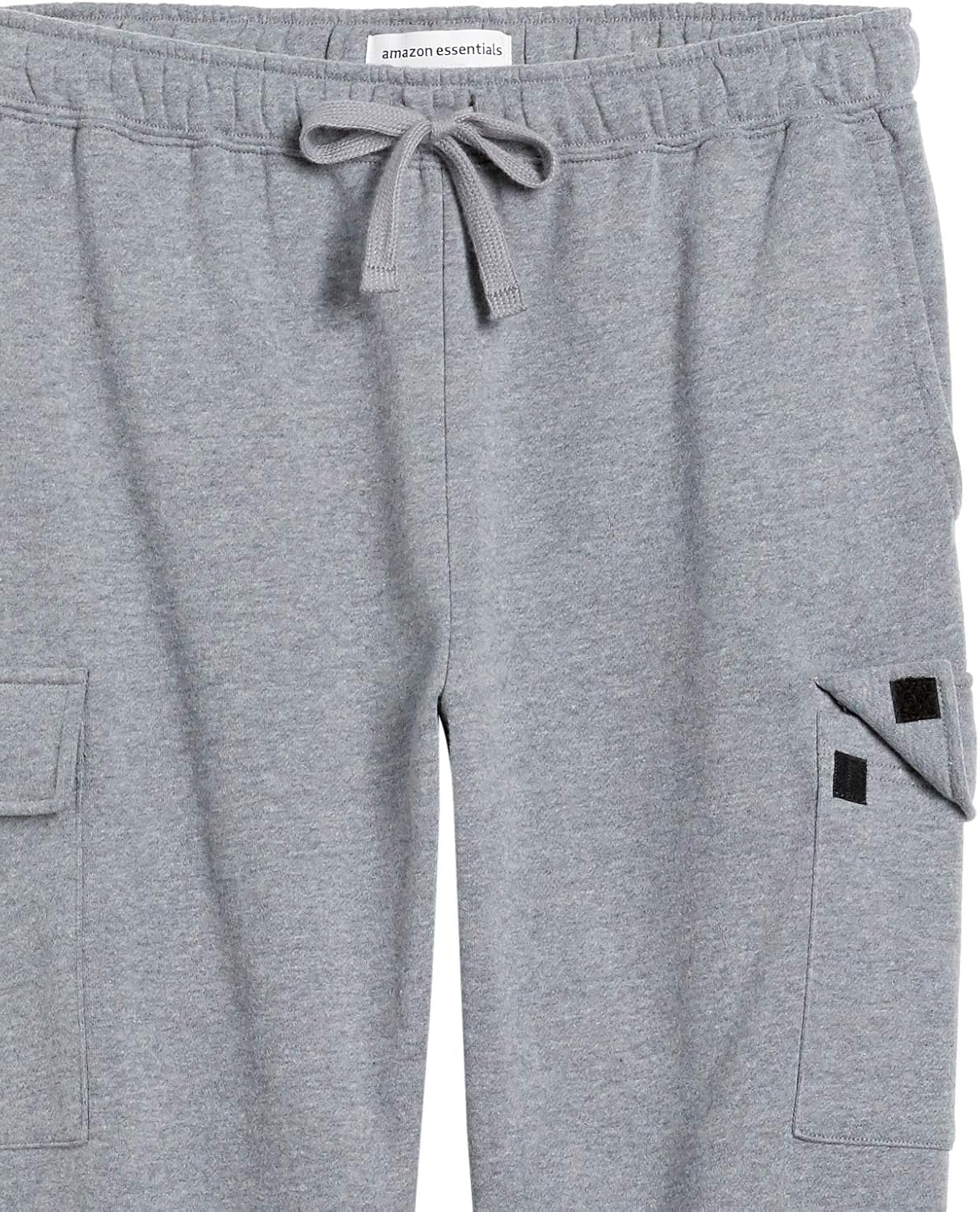 image:imageAmazon Essentials Mens Relaxed Fit Cargo Fleece Jogger Sweatpants with DrawstringLight Grey Heather