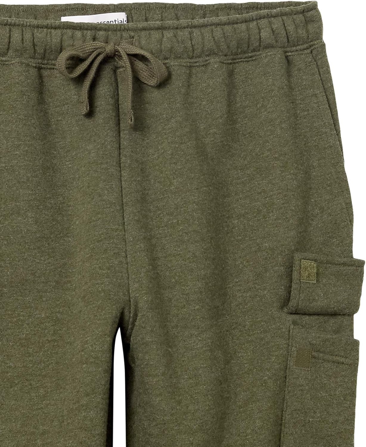 image:imageAmazon Essentials Mens Relaxed Fit Cargo Fleece Jogger Sweatpants with DrawstringOlive Heather