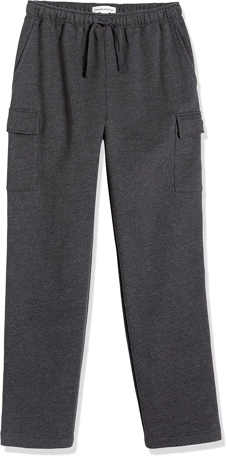 image:imageAmazon Essentials Mens Relaxed Fit Cargo Fleece Sweatpants with Open BottomCharcoal Heather