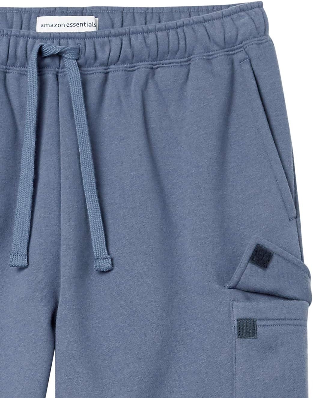 image:imageAmazon Essentials Mens Relaxed Fit Cargo Fleece Sweatpants with Open BottomIndigo Blue