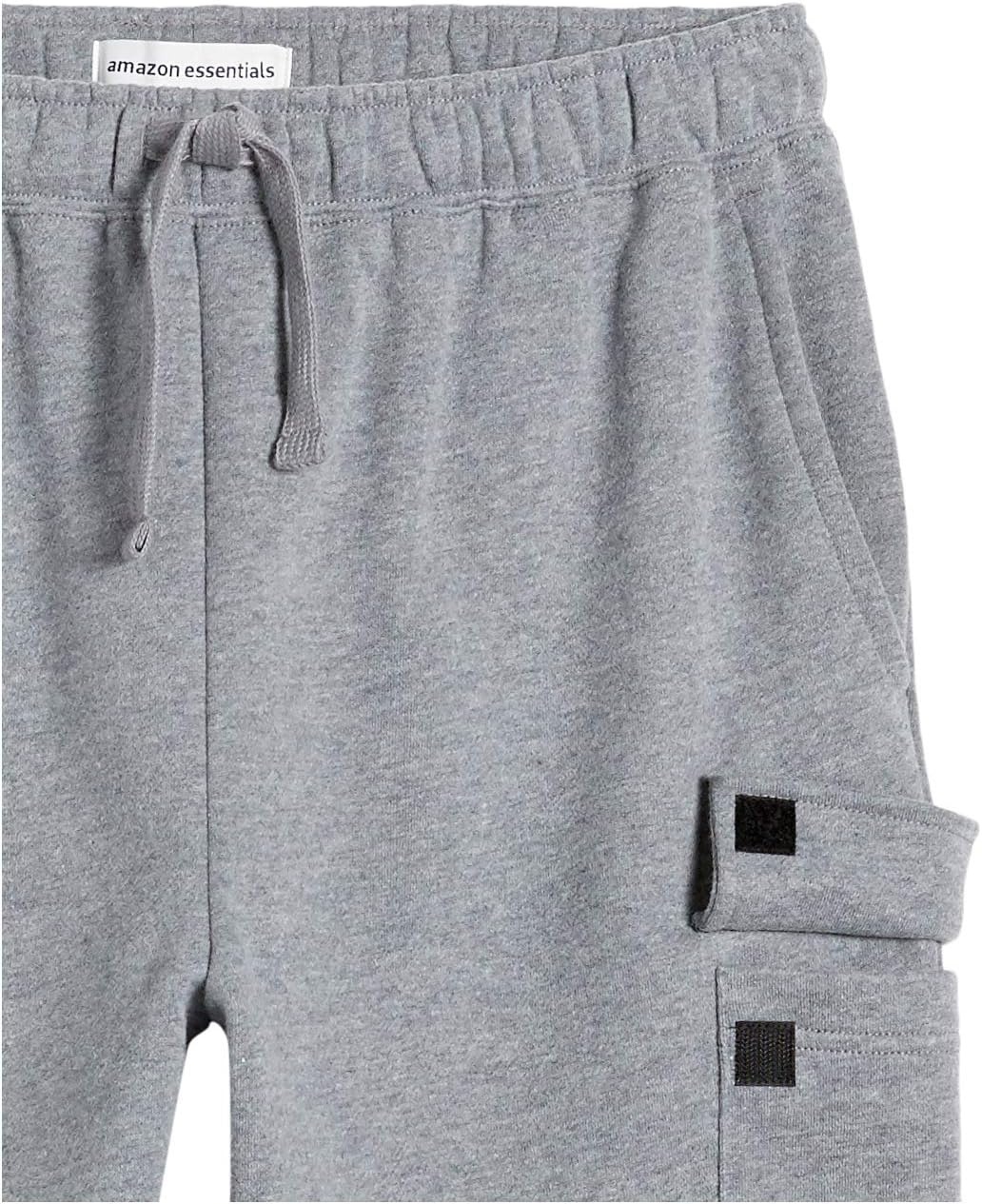 image:imageAmazon Essentials Mens Relaxed Fit Cargo Fleece Sweatpants with Open BottomLight Grey Heather