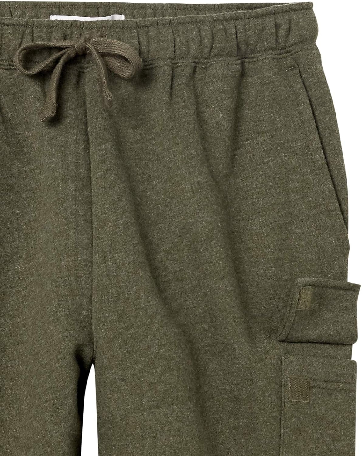 image:imageAmazon Essentials Mens Relaxed Fit Cargo Fleece Sweatpants with Open BottomOlive Heather