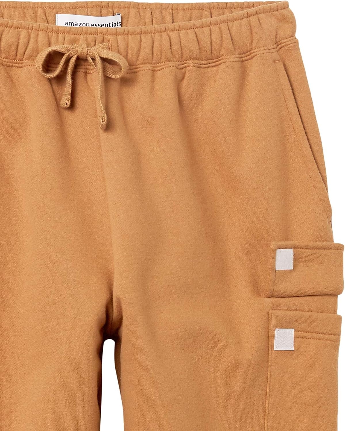 image:imageAmazon Essentials Mens Relaxed Fit Cargo Fleece Sweatpants with Open BottomTan