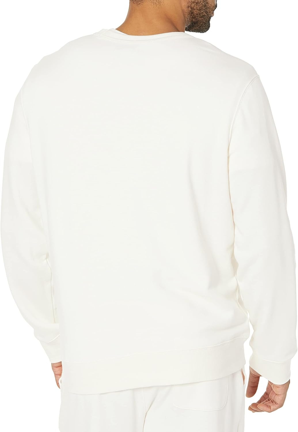 image:imageAmazon Essentials Mens Relaxed Fit Crewneck Sweatshirt Lightweight LongSleeve French Terry Available in Big amp TallEggshell White