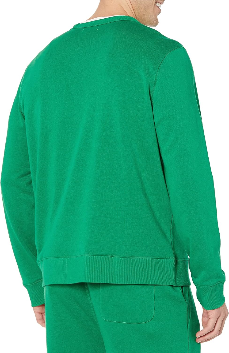 image:imageAmazon Essentials Mens Relaxed Fit Crewneck Sweatshirt Lightweight LongSleeve French Terry Available in Big amp TallGreen
