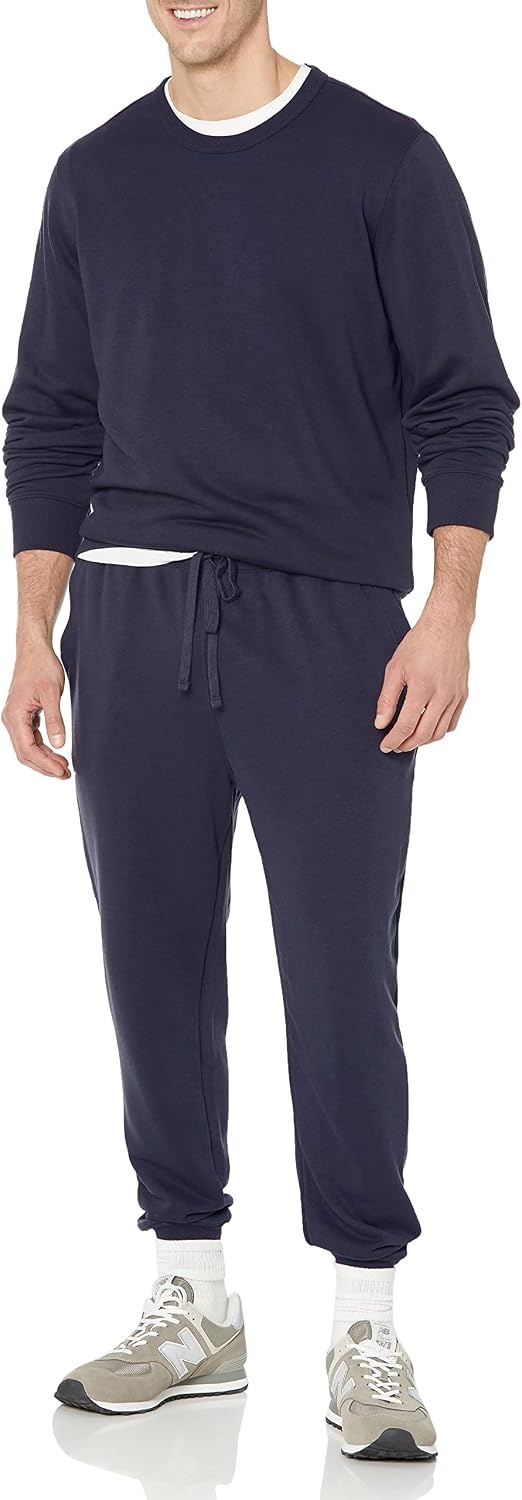 image:imageAmazon Essentials Mens Relaxed Fit Crewneck Sweatshirt Lightweight LongSleeve French Terry Available in Big amp TallNavy