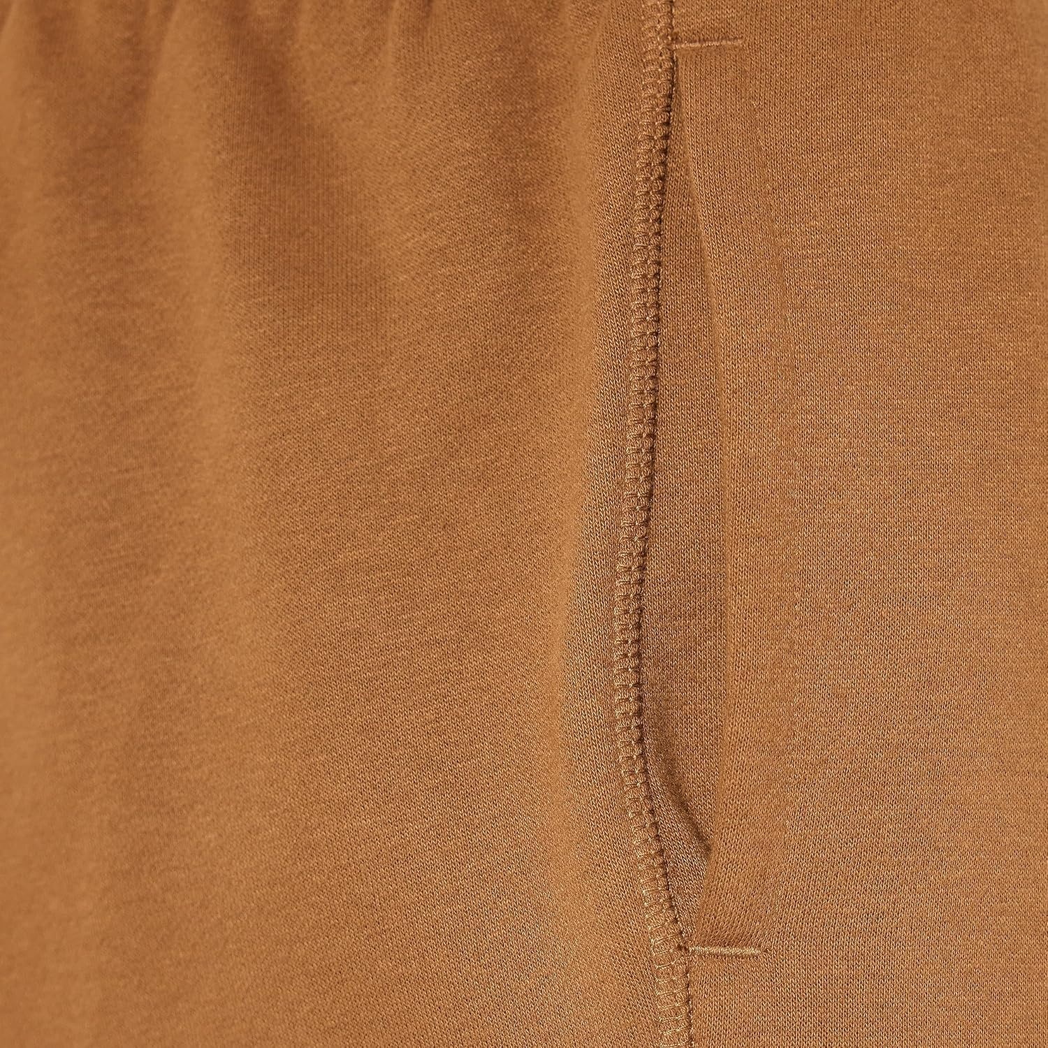 image:imageAmazon Essentials Mens Relaxed Fit Fleece Joggers Sweatpants Drawstring Waist Tapered Leg Ribbed Cuffs Brushed InteriorDark Tan