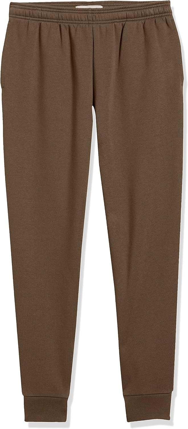 image:imageAmazon Essentials Mens Relaxed Fit Fleece Joggers Sweatpants Drawstring Waist Tapered Leg Ribbed Cuffs Brushed InteriorMedium Brown