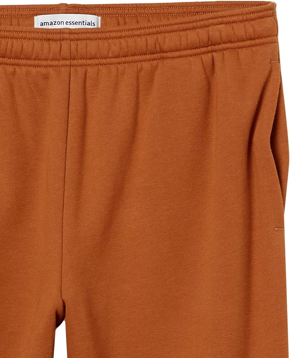 image:imageAmazon Essentials Mens Relaxed Fit Fleece Joggers Sweatpants Drawstring Waist Tapered Leg Ribbed Cuffs Brushed InteriorNutmeg