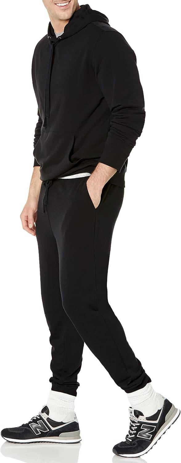 image:imageAmazon Essentials Mens Relaxed Fit Jogger Pants Lightweight French Terry LoungewearBlack