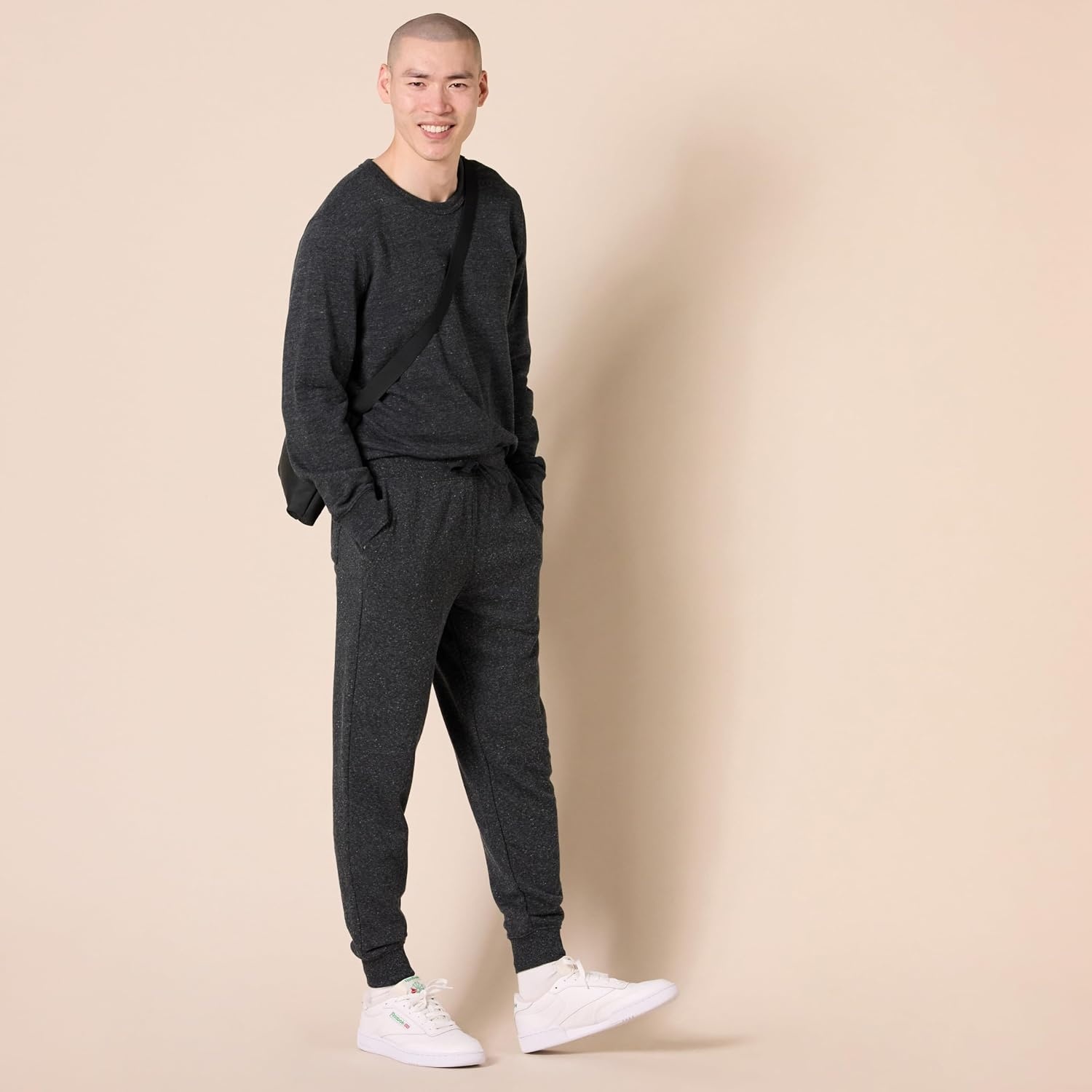 image:imageAmazon Essentials Mens Relaxed Fit Jogger Pants Lightweight French Terry LoungewearCharcoal Heather